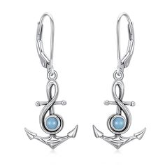 PRICES MAY VARY. 🌊【Symbolizing Stability and Safety】These Nautical Anchor Earrings, crafted with the significant anchor design, represent the essence of stability and direction for ships at sea. Just as an anchor keeps a vessel steadfast and on course, these anchor earrings offer wearers a sense of direction and security. ✨【The Charm of Larimar Stones 】Adorned with stunning Larimar stones, each anchor dangle earrings boasts a unique blue hue reminiscent of ocean waves. The gemstones add a touch of mystery and tranquility to the design, embodying the power and serenity of the sea for the wearer. 💎【 Sterling Silver Anchor Earrings】Made from high-quality S925 sterling silver, these nautical anchor earrings are friendly to sensitive skin. Silver oxide technology allows these nautical earring Good Presents For Mom, Ships At Sea, Anchor Earrings, Ocean Earrings, Nautical Earrings, Anchor Design, Nautical Jewelry, Larimar Stone, Beach Gifts