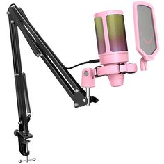 Pink Gradient RGB Cardioid Microphone Pop Filter Arm Stand Mute Button, Usb Microphone, Just A Game, Audio Recording