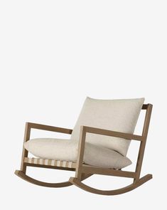 the rocking chair is made from wood and fabric