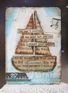 a piece of art that has been altered to look like a boat with music notes on it