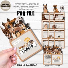 a calendar with dogs on it is shown