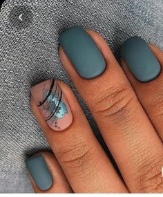 Nails Fancy, Blue Nail, Ideas Nails, Short Acrylic Nails Designs, Acrylic Designs, Minimalist Nails, Pretty Acrylic Nails, Fancy Nails, Chic Nails