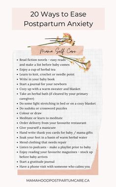 Post Partum Mental Recovery, Postpartum Chore List, Golden Month Postpartum, Post Partum Selfcare, Postpartum Self Care Ideas, Mama Self Care, Postpartum Mental Support, Postpartum Care Checklist, Postpartum Inspiration