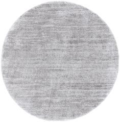 a round rug in grey and white colors