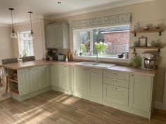 the kitchen is clean and ready for us to use in its new owner's home