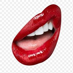 a woman's lips with white teeth and red lipstick on the lip, hd png