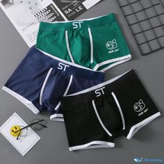 Orcajump - Cotton Mens Underwear: Classic Boxer Briefs with Comfortable Fit Casual Breathable Boxer Briefs For Streetwear, Casual Boxer Briefs With Letter Print, Casual Sports Boxer Briefs Multi-pack, Green Casual Sports Boxer Briefs, Casual Cotton Breathable Boxer Briefs, Summer Streetwear Letter Print Boxer Briefs, Casual Green Multi-pack Boxer Briefs, Boxer Briefs, Briefs