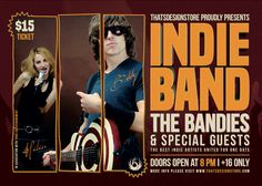 an advertisement for the band's upcoming show, inside band and special guests are shown