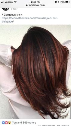 Auburn Red Hair Color, Dark Auburn Hair Color, Auburn Red Hair, Dark Auburn Hair, Auburn Balayage, Brunette Ombre, Auburn Highlights, Highlights Ombre