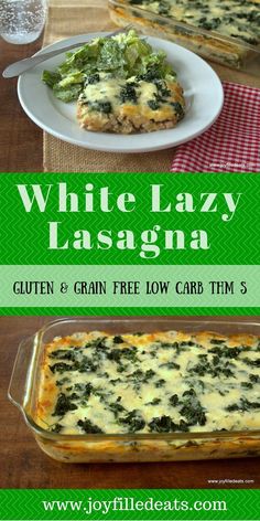 white lazy lasagna recipe with spinach and cheese