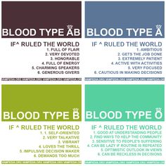 If Blood Types Ruled the World Ab Blood Type Personality, Ab Blood Type Diet, Zodiac Comics, Ab Positive, Crunchy Living, Alternative Medicine Holistic Healing