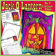 the jack o lantern lesson plan for children to learn how to draw and paint pumpkins