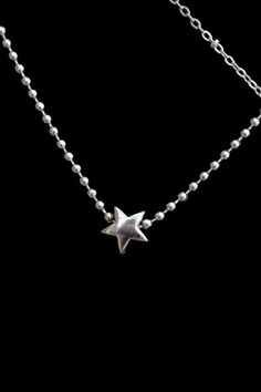 Beaded Star Chain Necklace! Chain is 100% STAINLESS STEEL; perfect for sensitive skin! Charm is ALSO made of STAINLESS STEEL . BALL AND CHAIN lengths are set and can't be adjust. No attachment added!  Check out our website.. At ScrapMetal.Shop <3 Cheap Adjustable Star-shaped Beaded Necklaces, Flower Necklace Silver, Ball And Chain, Beaded Star, Star Chain, Steel Necklace, Stainless Steel Necklace, Star Necklace, Necklace Chain