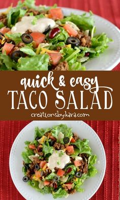 quick and easy taco salad with dressing