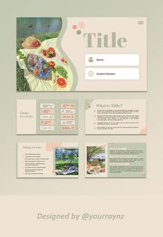 an image of a website design with food items on the front and back pages,