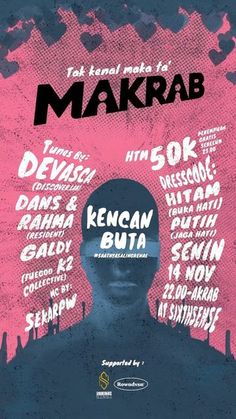 the poster for makrab, featuring an image of a man's face