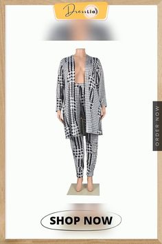 Plus Size Print Long Sleeve Cardigan Pants Suits Spring Long Sleeve Two-piece Pantsuit, Long Sleeve Two-piece Sets For Day Out, Two-piece Long Sleeve Sets For Day Out, Casual Two-piece Long Sleeve Pantsuit, Chic Sets For Day Out In Fall, Chic Fall Day Out Sets, Spring Long Sleeve Matching Set Pantsuit, Fall Workwear Matching Set, Chic Matching Set For Fall