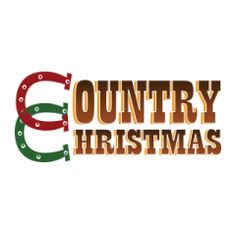 the country christmas logo is shown in red and green letters, with an ornament at the bottom