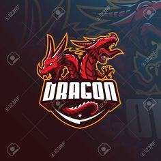 the dragon logo for a sports team on a dark background stock photo and royalty images