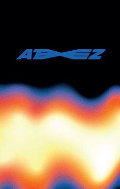 an abstract image with the word ab ez in blue and orange on top of it