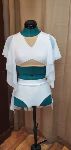 This 2 piece set features large angelic flutter sleeves, full coverage briefs and beautiful cut out top.can be made in a variety of colors and sizes Lyrical Dance Costumes, Dance Costumes Lyrical, Womens Costumes, Contemporary Costumes, Lyrical Dance, Wings Costume, Flowy Sleeves