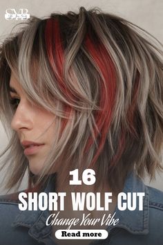 Add a pop of color to your wolf cut with peekaboo highlights! The subtle color peeks out from underneath the layers, adding a fun and unexpected twist to the style. It�s a playful way to brighten up your look without going over the top. Peekaboo Bob Side Part, Peekaboo Hair Color How To, Colorful Peekaboo Highlights, Peekaboo Hair Short, Peekaboo Fringe, Peekaboo Highlights Short Hair, Peekaboo Hair Color Short, Short Hair Peekaboo Color, Wolf Cut Without Bangs