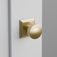 a door knob with a gold ball on it