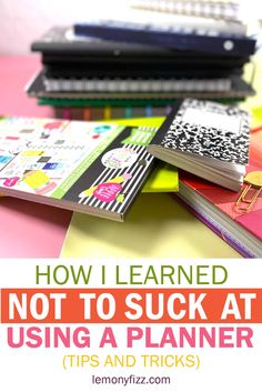 How do you use a planner when you suck at being consistent. Get ideas to use your planner for creative journaling, to-do list, bullet journaling, and tracking. Create inserts, use sticky notes, and more. How To Use Your Planner, Scrapbook Planner Ideas, How To Write In A Planner, Happy Planner Hacks, Productivity Stickers, Planner Layout Ideas, To Do List Organization, Use Sticky Notes, Planner For School