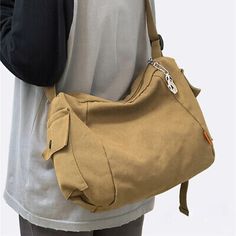 Trendy Fashion Messenger Bag Outdoor Canvas Satchel Crossbody Shoulder Backpack Handbag Bookbag, New mens bags Trendy Bags With Zipper Closure For Back To School, Trendy Back To School Bag With Zipper Closure, Trendy Back To School Bags With Zipper Closure, Trendy Back-to-school Bags With Zipper Closure, Casual Rectangular Chest Bag For School, Solid Canvas Satchel Bag For School, Solid Color Canvas Satchel For School, Casual Brown Satchel For Students, Trendy Bags With Zipper Pocket For Back To School