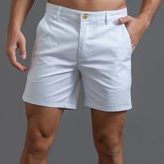 Season:Summer; Fabric:95% Cotton; Gender:Men's; Style:Big and Tall,Casual / Sporty,Stylish; Elasticity:Micro-elastic; Occasion:Daily,Sports Outdoor; Fit Type:Regular Fit; Function:Comfort,Breathable; Waistline:Mid Waist; Pattern:Plain; Design:Pocket; Pants Type:Work Shorts,Chino Shorts,Bermuda shorts,Shorts; Fly Type:Button; Front page:FF; Listing Date:03/18/2022; Production mode:External procurement; Hips:; Length:; Waist:; Fit US Size:null; Fit UK Size:null; Fit EU Size:null; Pants Length:Shor White Chinos, Sporty Shorts, Solid Color Pants, Work Shorts, Mode Casual, Mens Chinos, Casual Sporty, Black Khakis, Type Of Pants