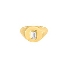 This modern take on a quintessential jewelry style is already a HN favorite. For a fresh take on this classic style, we flush-set an emerald cut diamond for a little extra sparkle. This ring is perfect worn alone on a pointer or pinky! Available in 14k Yellow Gold, Rose Gold, and White Gold Total Carat Weight 0.25ct Diamond Color: G, Clarity: SI1 Made to order. Lead time is 2-4 weeks. Benefits of 14k Gold Jewelry Most loved for its durability and longevity Can be worn daily and requires less mai Classic Everyday Signet Ring With Single Diamond, Minimalist Vvs Clarity Emerald Cut Diamond Ring, Elegant Everyday Emerald Cut Diamond Ring, Everyday Fine Jewelry Signet Ring With Single Diamond, Timeless Everyday Rings With Brilliant Cut, Minimalist Emerald Cut Diamond Ring For Everyday, Emerald Cut Diamond Ring For Everyday Fine Jewelry, Timeless Octagon Brilliant Cut Ring, Classic Octagon Promise Ring