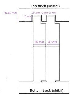 the top track and bottom track are shown with measurements for each section in this diagram