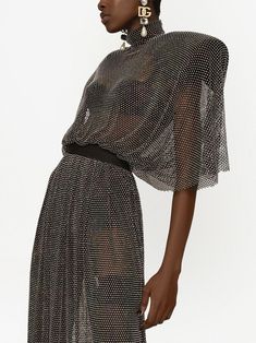 Embellished Midi Dress, Grey Maxi Dress, Mesh Maxi Dress, Dolce Gabbana Dress, Dolce E Gabbana, Curator Style, Sequin Dress, Top Brands, High Neck Dress