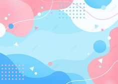 an abstract background with blue, pink and white shapes