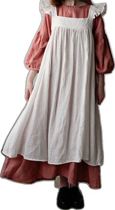 Dress With Wings, Dress With Flutter Sleeves, Linen Pinafore, Dress Linen, Prairie Dress, Linen Apron, Victorian Style, Flutter Sleeves, Dress For Women