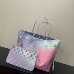 LV Neverfull MM Tote Bag Monogram Canvas Sunrise Pastel For Women Louis Vuitton Taschen, Lv Neverfull Mm, Lv Neverfull, Colorful Gradient, Louis Vuitton Neverfull Mm, Neverfull Mm, Vuitton Neverfull, Vuitton Bag, Louis Vuitton Bags