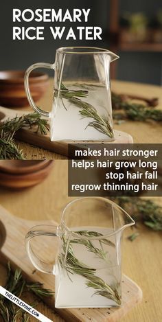 Rosemary Rice Water, Rosemary Rice, Regrow Thinning Hair, Rosemary Water, Healthy Natural Hair Growth, Help Hair Grow, Hair Growth Secrets, Diy Kosmetik, Hair Regrowth Treatments