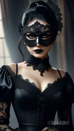 Masquerade Ball Mask, Glamour Art, Leather Outfits Women, Ball Mask, Mask Girl, Dark Gothic, Long Black Hair