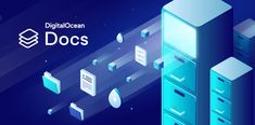 an image of a digital ocean docs logo on a dark background with blue and white colors