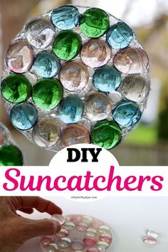 someone is making a suncather out of plastic bottles and some other things to do with them