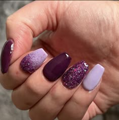 Purple Nails With Design Ideas, Fall Nail Designs Purple, Purple Nails Fall, Purple Autumn Nails, Fall Purple Nails, Crazy Nail Designs, Simple Fall Nails, Country Nails