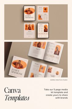 an image of a brochure with the words canva templates on it