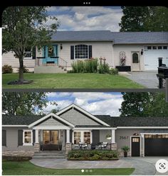 before and after photos of a house in the process of remodeling it