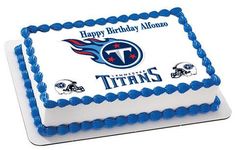 a birthday cake with the titans logo on it