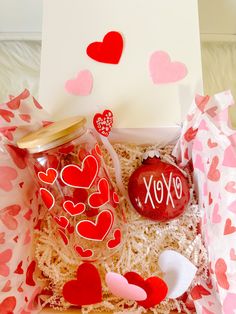 valentine's day gift box with candy, cookies and candies for someone special