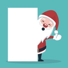 santa claus holding a blank sign and giving the thumbs up with his right hand illustration