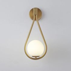 a light that is on the wall with a white ball in it's center