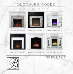 the fireplaces are all different colors and sizes