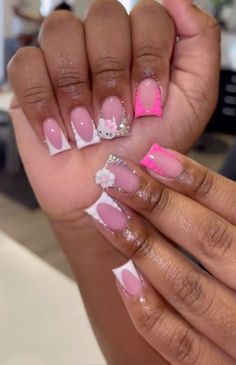 Hard Nails, French Acrylic Nails, Acrylic Nails Coffin Pink