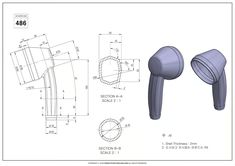 the technical drawing shows how to make an earpiece